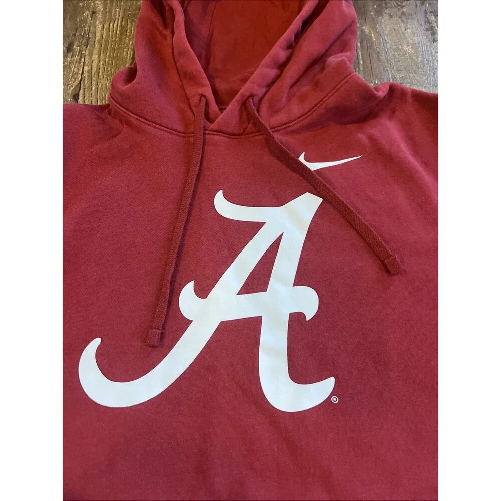 Nike Alabama Crimson Tide Script A Hoodie Sweatshirt Men’s Large Red Fleece